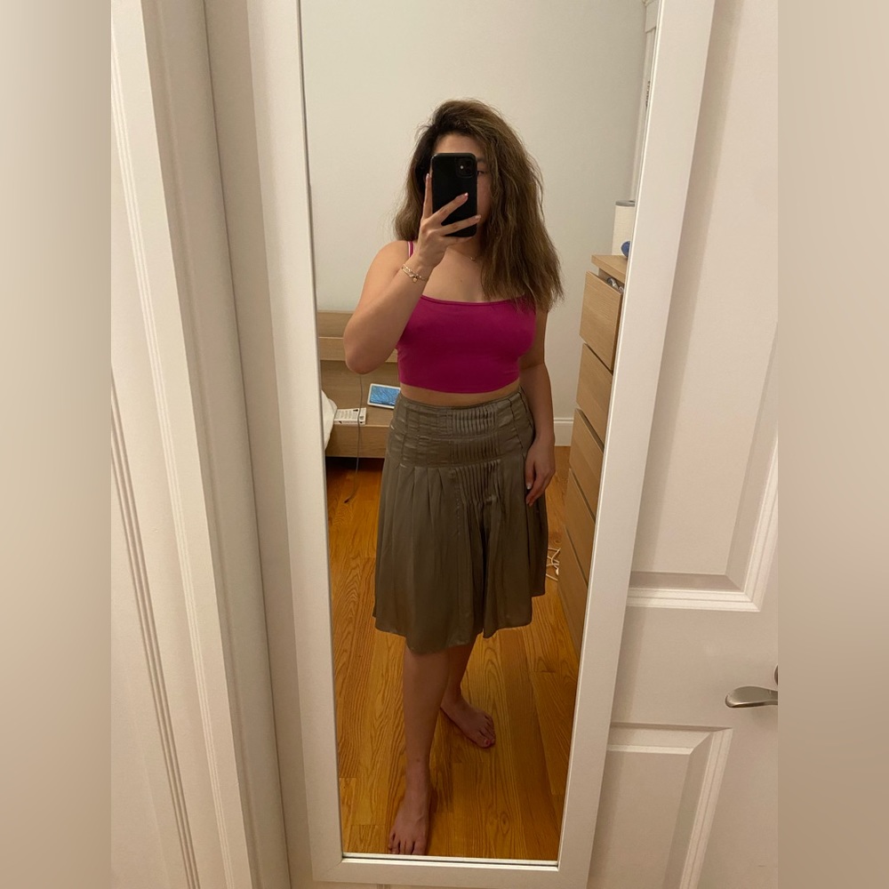 Country Road pleated satin midi skirt - Picture 2 of 10